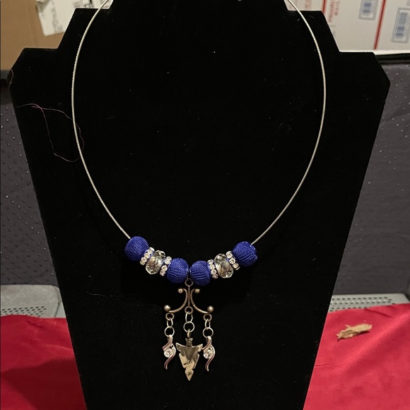 Hand Crafted Jewelry - Hand Crafted Royal Blue and Silver Necklace